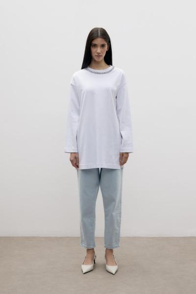 Merwish Yaka Taş Thısırt Beyaz