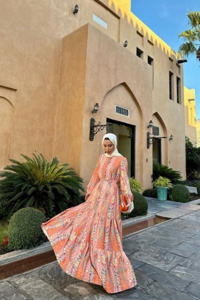 Merwish Yaz Elbise Karışık Desenli