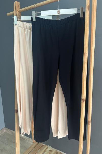 Ceremony Paçası Çıtçıtlı İki İplik Pantolon Siyah