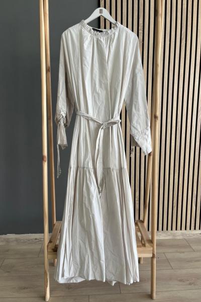 Ceremony Paraşüt Kumaş Elbise Bej