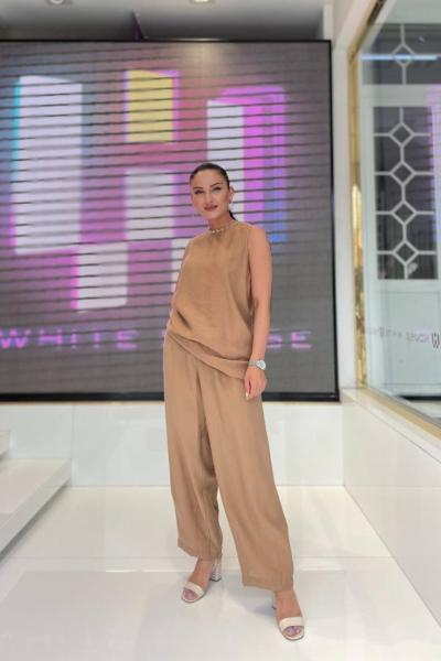 Ceremony Pileli Paçası Pensli Tencel Pantolon Kahverengi