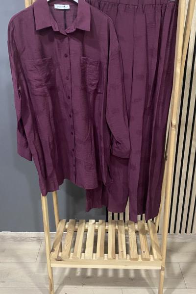 Puane Burgundy Takım Mürdüm