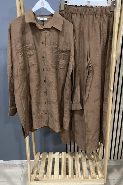 Puane Burgundy Takım Kahverengi