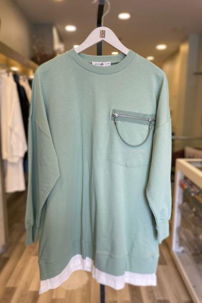 Puane CEBİ FERMUAR DETAYLI SWEAT Su Yeşili