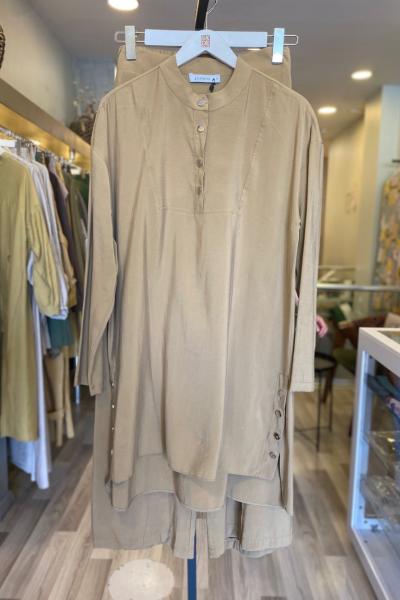 Puane Çıt Çıtlı Modal Takım Hardal Sarısı