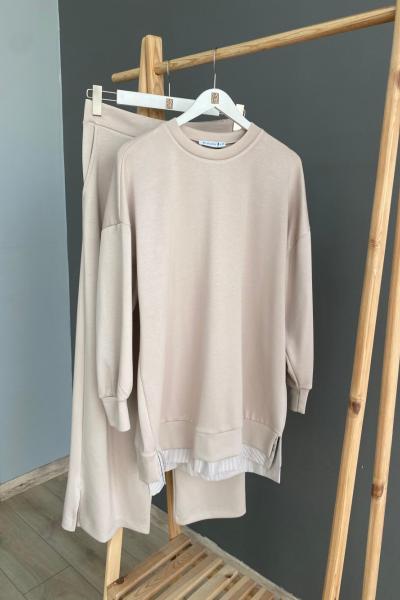 Puane Gömlek Detay Takım Taş Rengi