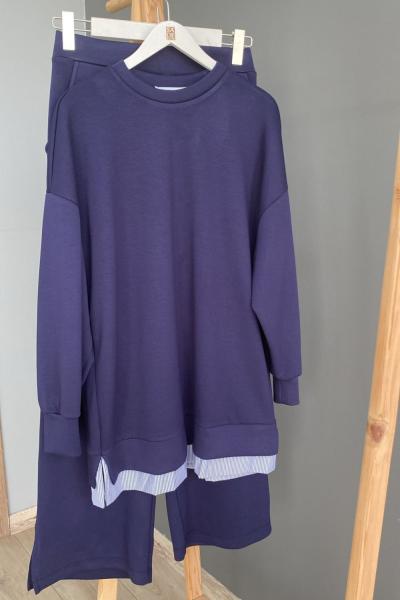 Puane Gömlek Detay Takım Lacivert