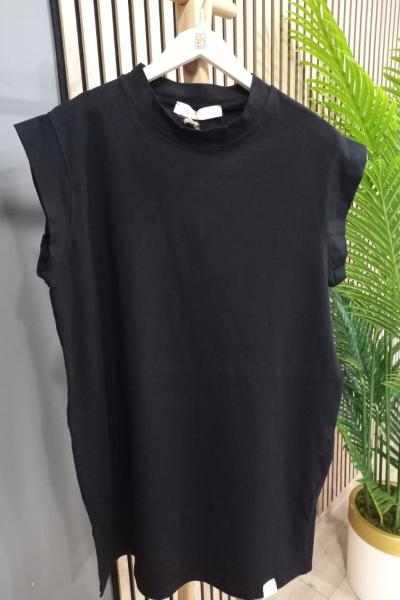 Puane İki İplik Kolsuz İçlik  Siyah