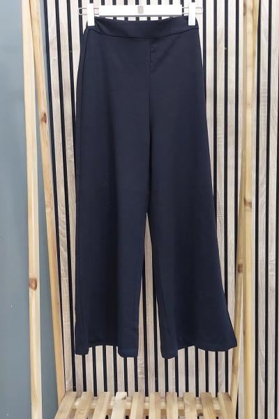 Puane İki İplik Bol Paça Pantolon Siyah