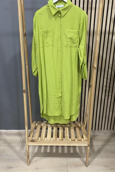 Puane Ön Cepli Uzun Tunik Asit