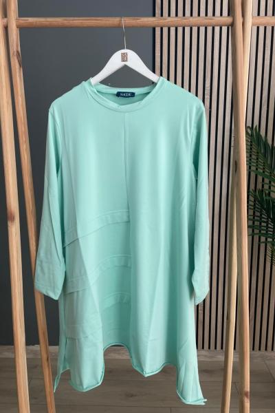SADE Sade Sandy Asimetrik Tunik Su Yeşili