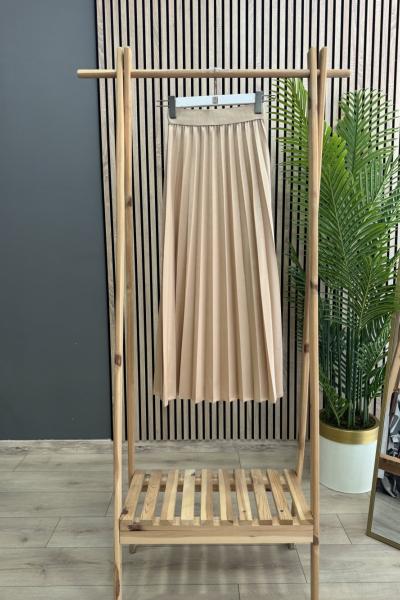 SADE Saten Pilise Etek Krem