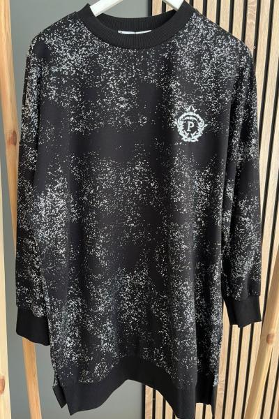 Puane Sim Detay Sweat Shirt Siyah