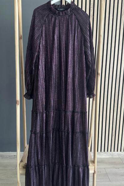 Ceremony Sim Detaylı Elbise Mor