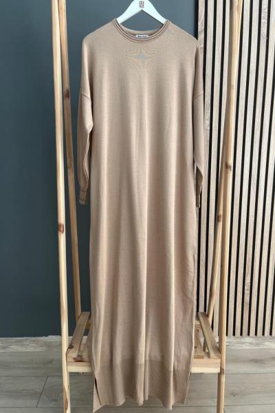 Şirin Sim Detaylı Elbise Camel