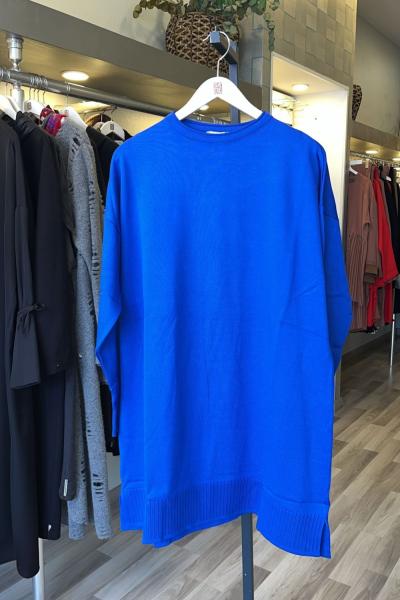 Şirin Basic Triko Tunik Saks Mavisi