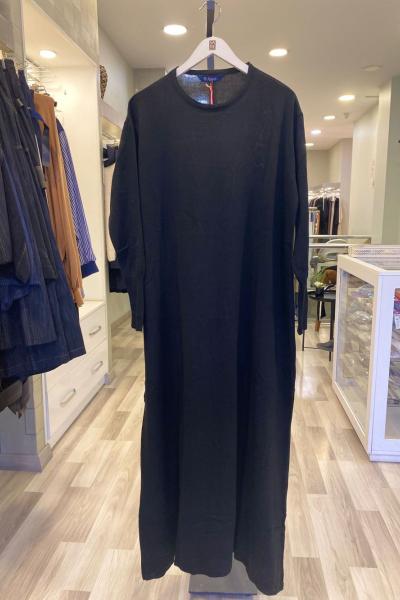 Süssü Kotanit Örme Triko Elbise Siyah