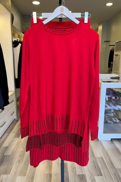 Süssü Perfect Rayon Pİke Örgü Etekli Takım Kırmızı