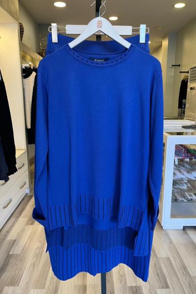 Süssü Perfect Rayon Pİke Örgü Etekli Takım Saks Mavisi