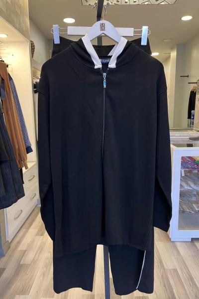 Süssü Perfect Rayon Kapşonlu Tiktak Takım Siyah