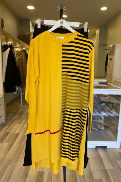 Süssü Perfect Rayon İntersiye Çizgili Takım Sarı