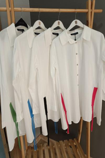 Ceremony Yanları Finike Garnili Paper Touch Gömlek Yeşil