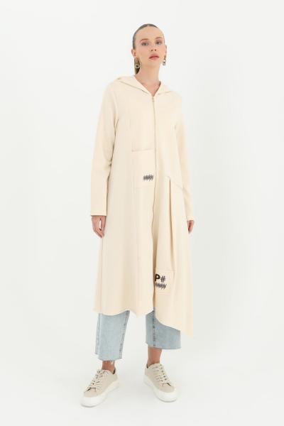 Puane Asimetrik Spor Kap Krem