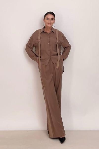 Ceremony Anjelik Omuzdan Deri Askı Detaylı Tunik Ten Rengi