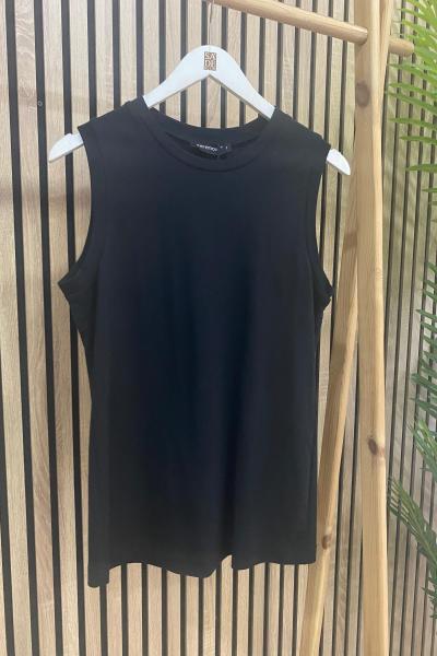 Ceremony Kolsuz Bambu Kısa Bluz Siyah