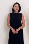 Ceremony 2026 KIŞ Kolsuz Tensel Tam Boy Elbise Siyah