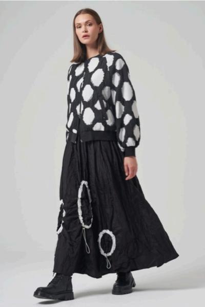 Ceremony 2026 KIŞ Merlin Kraşlı Halka Detaylı Etek Siyah