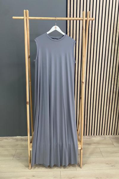 Ceremony Sıfır Kol İçlik Elbise Gri