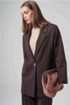 Ceremony 2026 KIŞ Tek Düğmeli Blazer Çelik Ceket Kahverengi