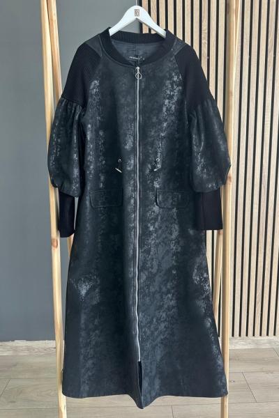 Ceremony Mermer Desen Balon Kol Kap Siyah