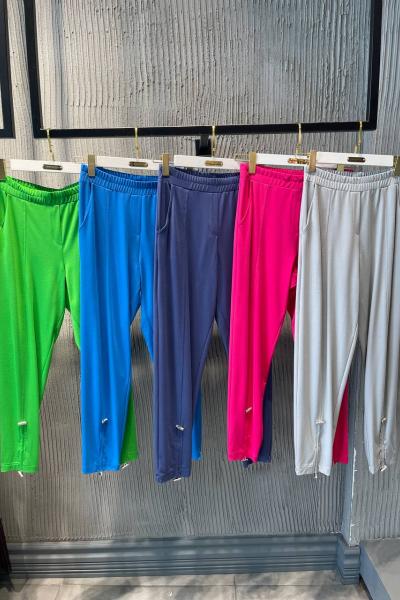 Ceremony Paçasının Önü Stoper Detaylı Bambu Havuç Pantolon Pembe